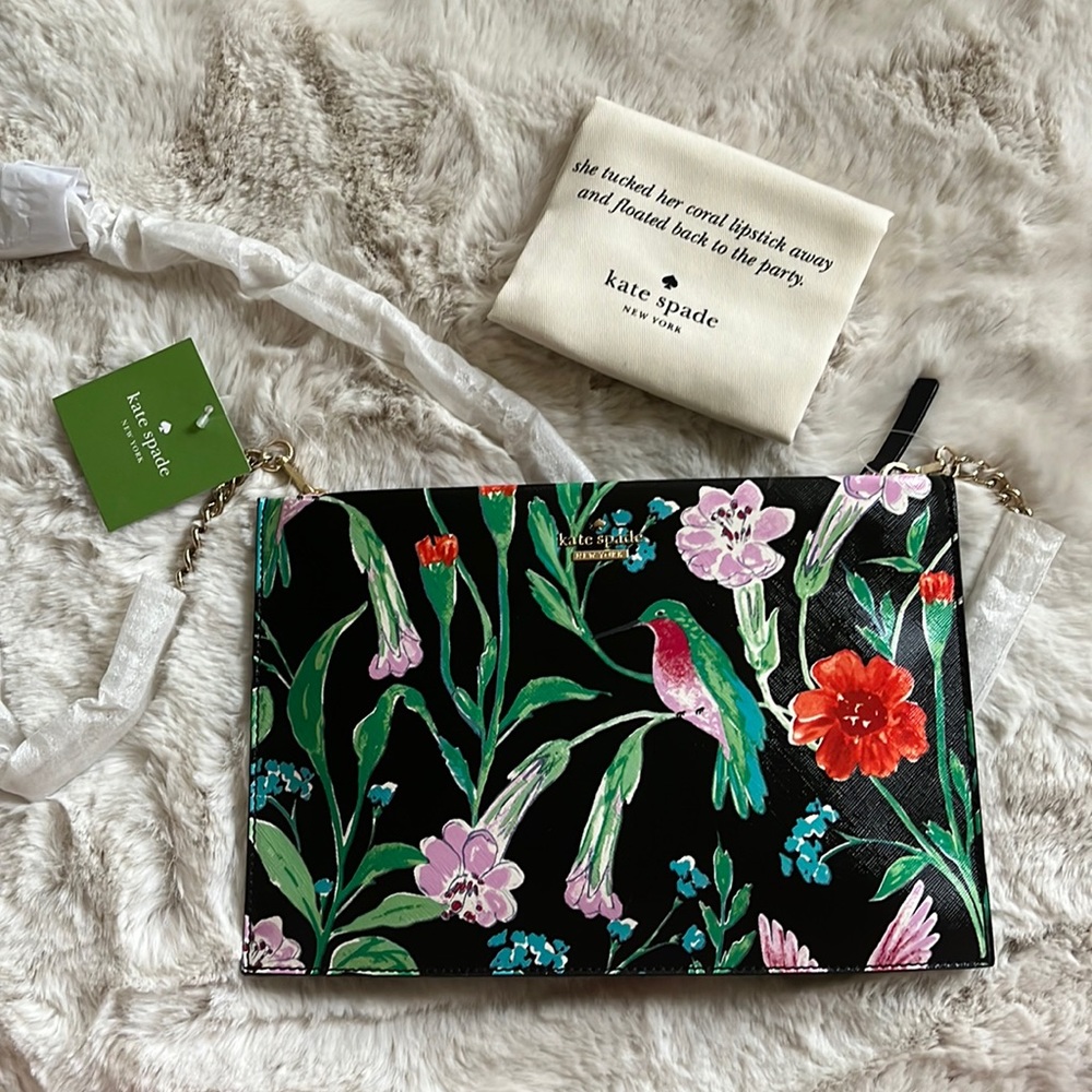NWT Kate Spade Cameron Street Jardin Sima Clutch Crossbody W/ Removable Chain